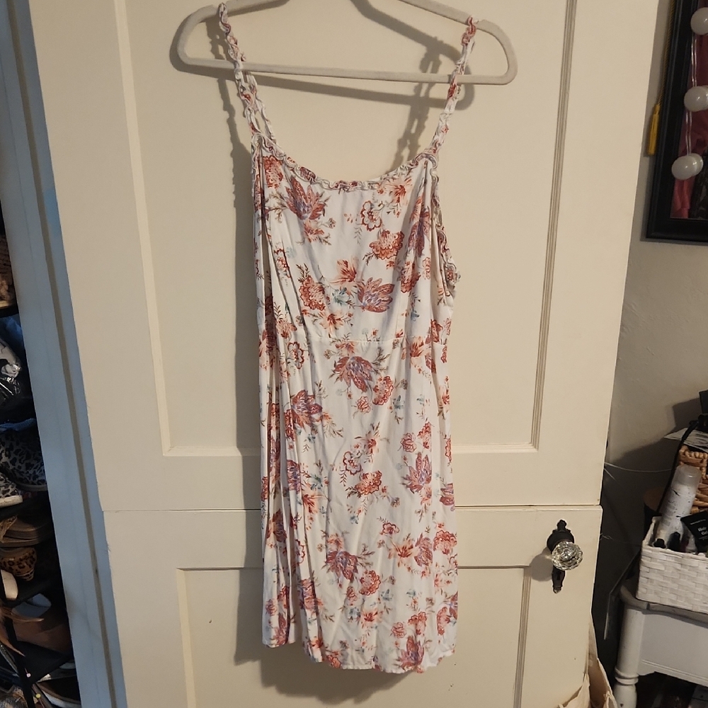 SO Floral Print Dress with Ruffled Trim